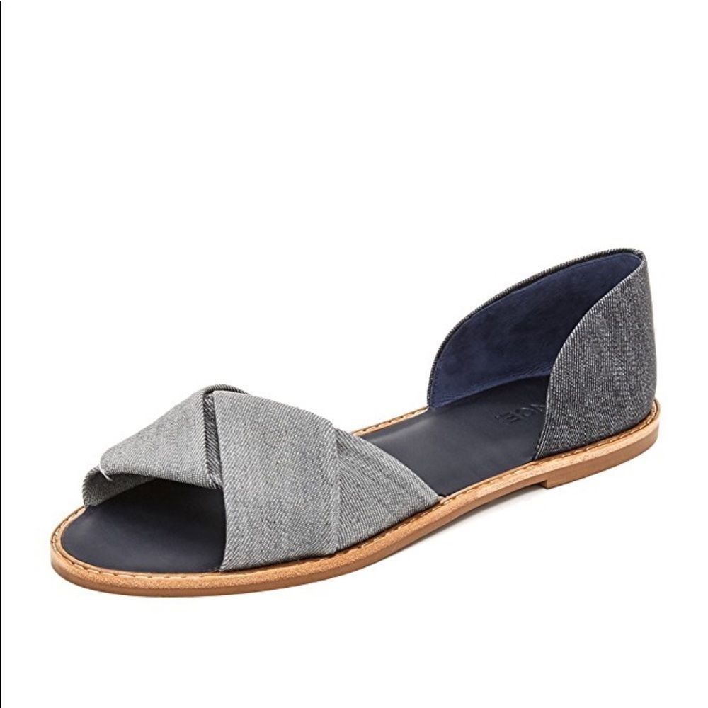 Vince Idara Twist D’orsay Denim Embossed Leather